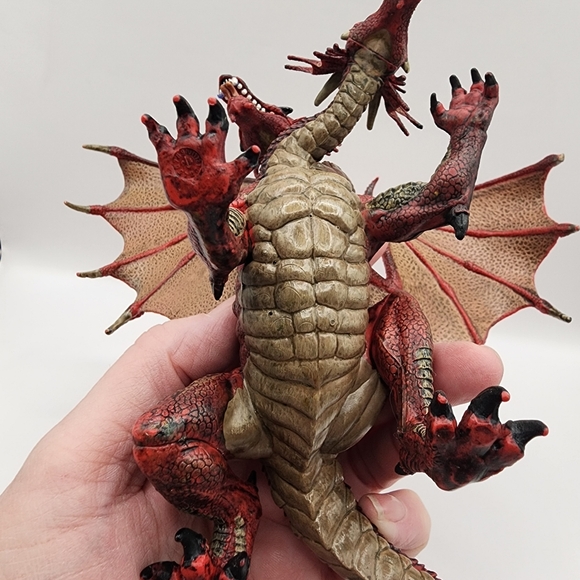 Papo 2005 Two-Headed Dragon Red Fire Mythical Beast Action Figure - Picture 4 of 6
